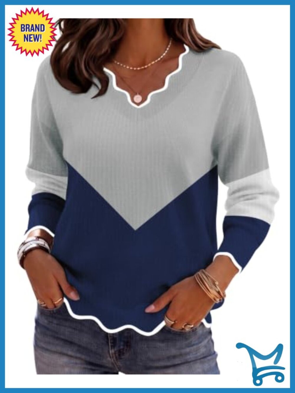 Women's V Neck Sweater Long Sleeve Lightweight Knit Pullover Top